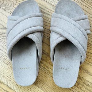 Varley Quilted Slides -Mink Stone